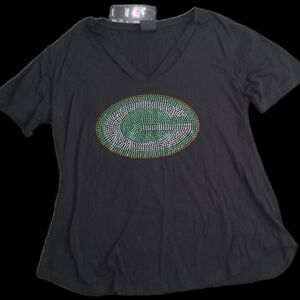 NFL GREEN BAY PACKERS slit Neck And Bling Tee